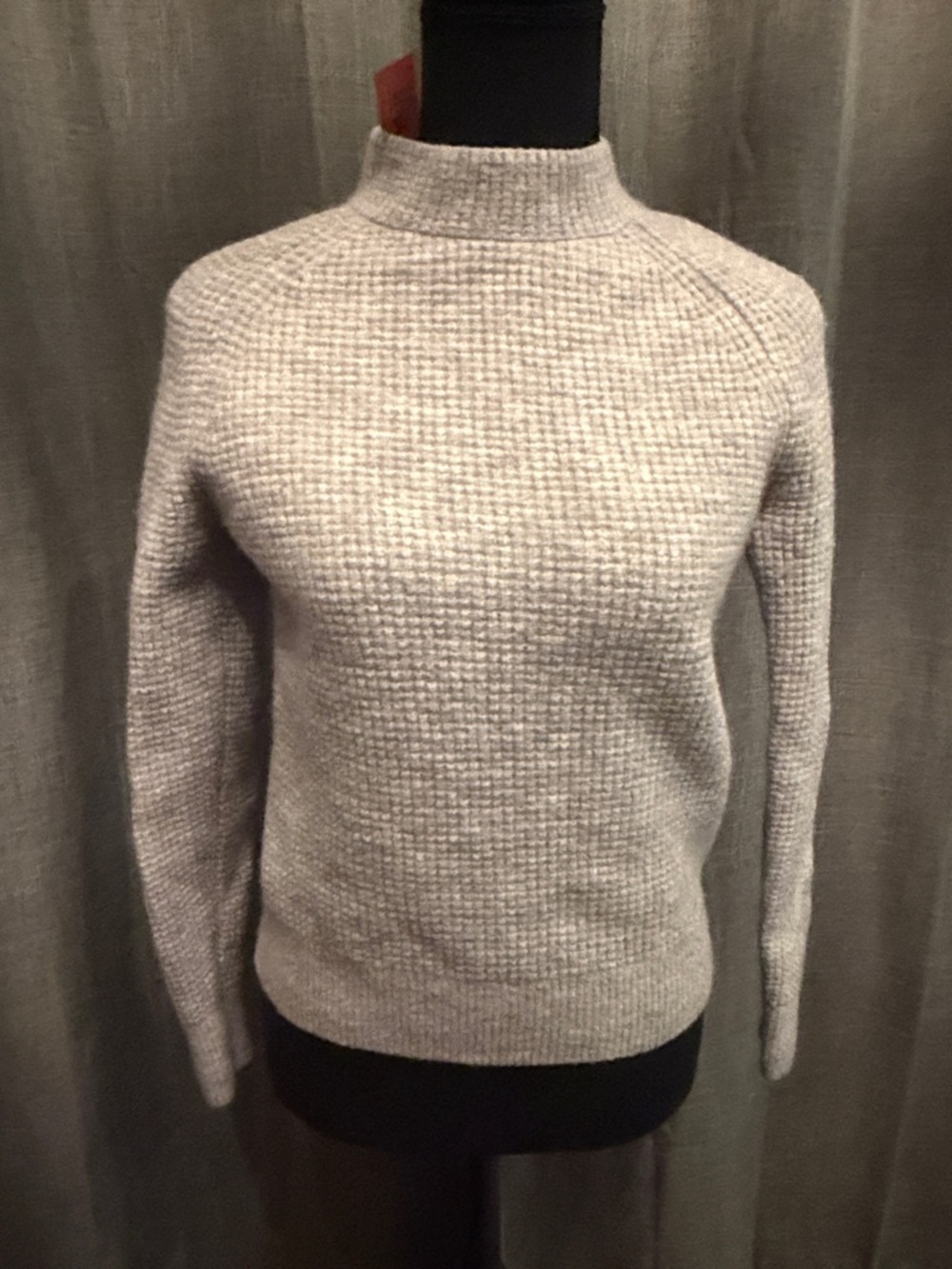 Banana Republic Light Gray Mock Neck Waffle Sweater